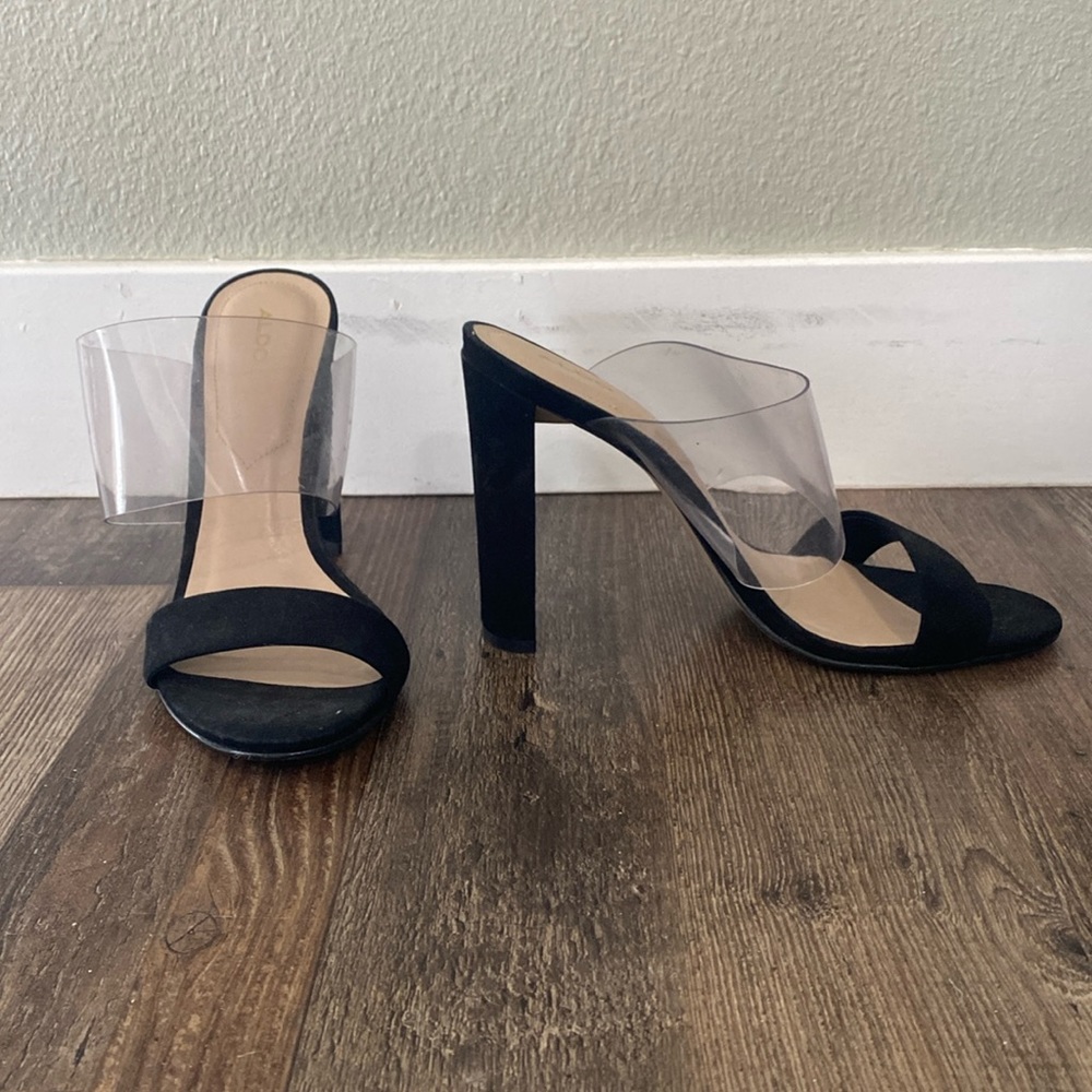 Aldo black Cinderella slip-on heels
